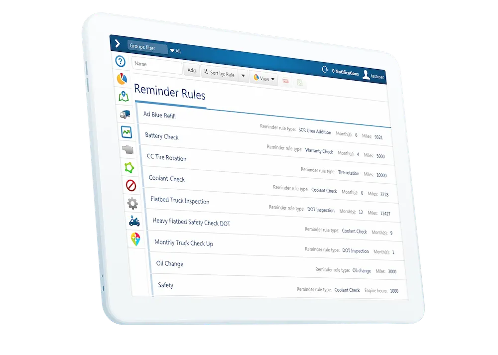 013-increase fuel efficiency reminder list on tablet screen