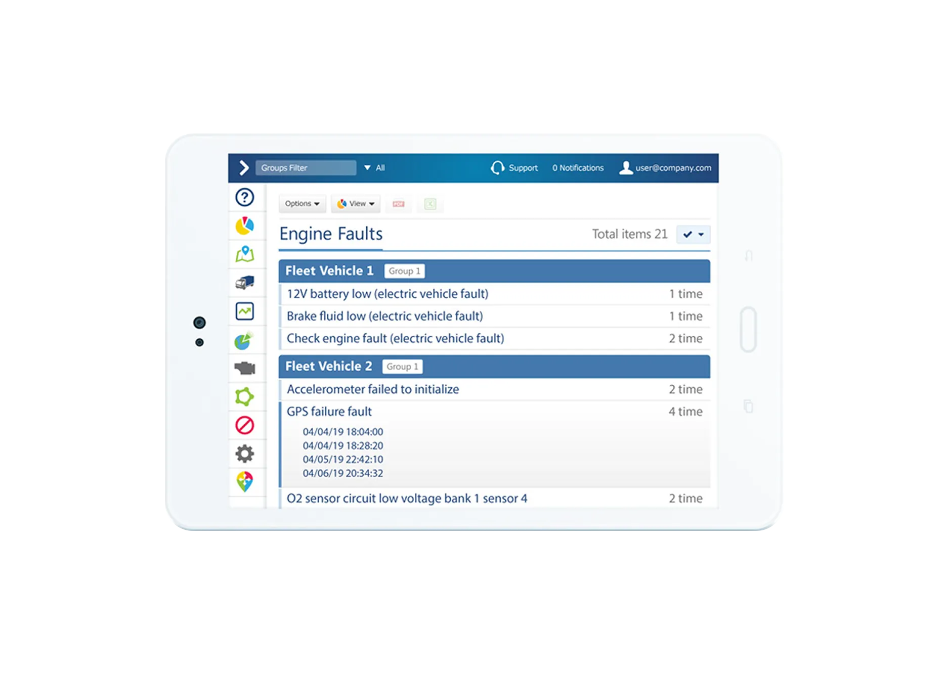 protect-your-fleet application menu